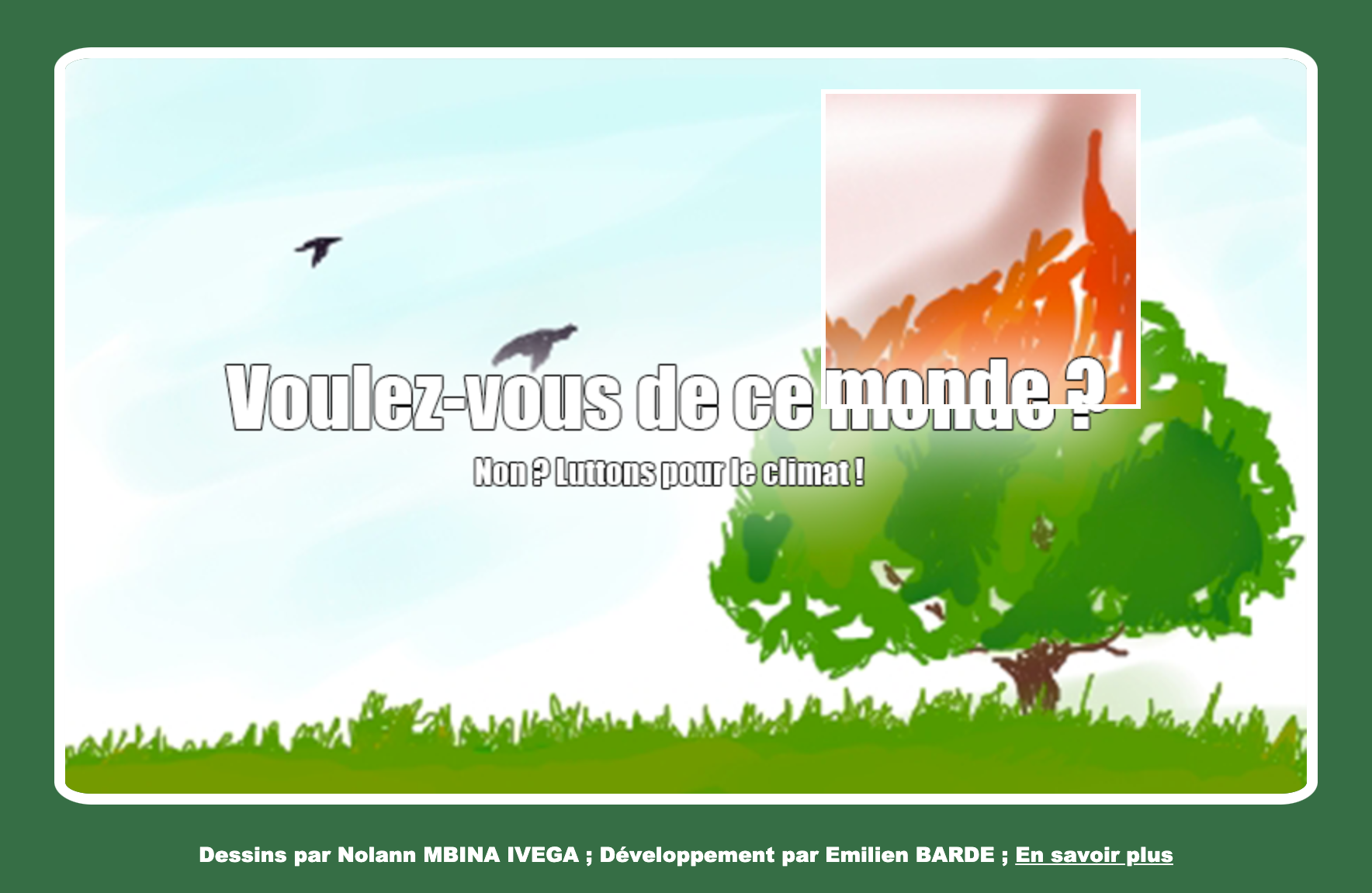 Capture d'écran de la page pour le climat